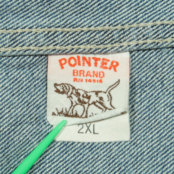 Vintage Pointer Brand Union AFL CIO NYC Trucker Jacket Mens 2XL Denim 1980s USA - Picture 7 of 9